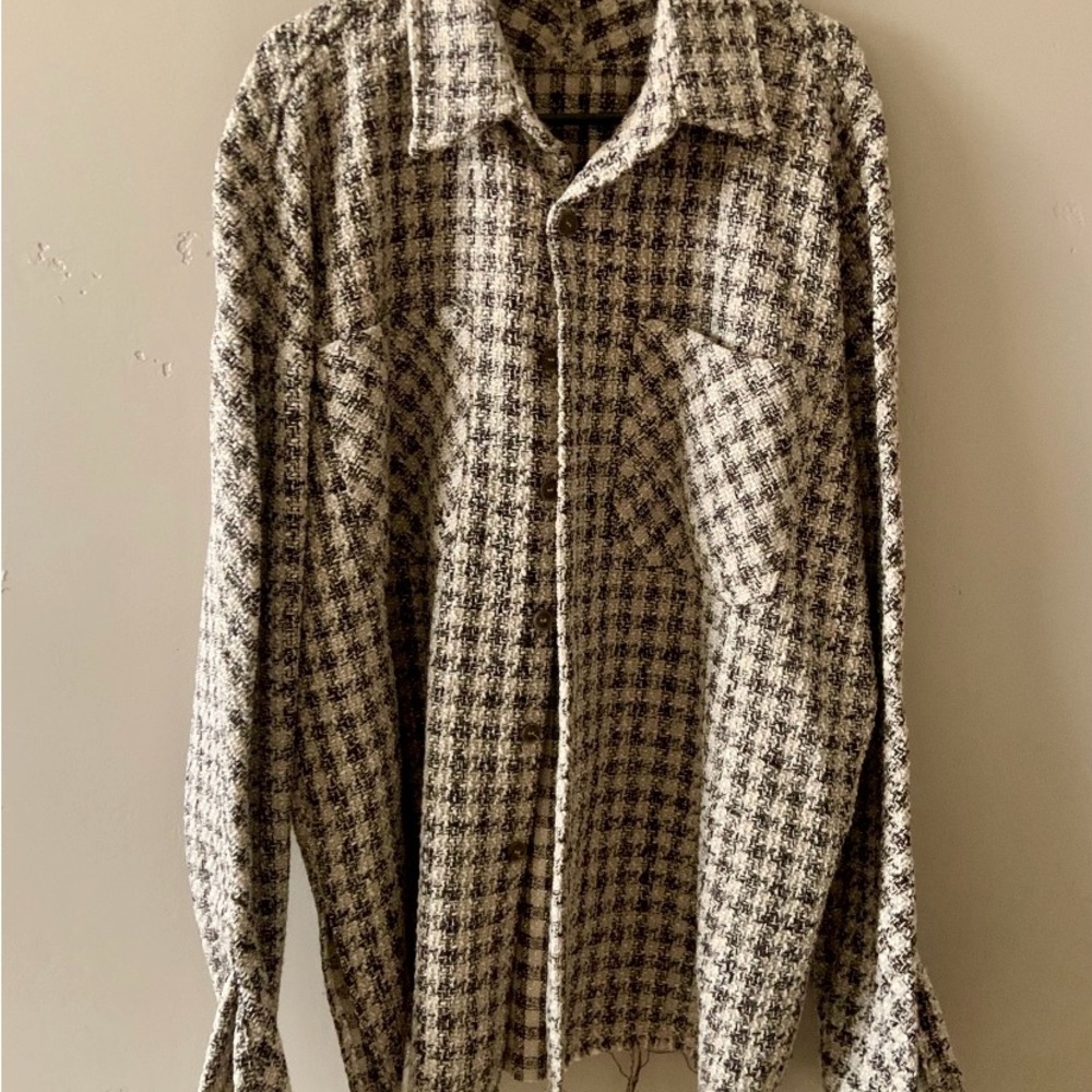 MNML Black and White Checkered Shirt Jacket